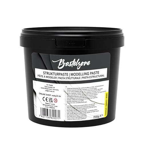 Xxl - Pasta De Estructura Premium En Cubo, 3,5 Kg, Color Blanco, Pasta De Relleno Y Modelado Para Pintura Acrílica Y Lienzo, Efectos 3d, Texturas Y Relieves Gruesa