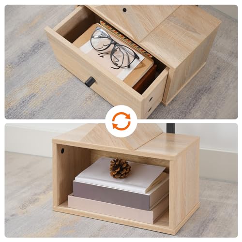 HOOBRO Bücherregal mit Schublade, Standregal mit 9 Ebenen, Baumförmiges Bücherregal, DVD Regal, Bücherturm Freistehend, für Wohnzimmer… – Ansicht 6