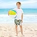 Boys Swim Trunks with Compression Liner Luna Moth White Moon Quick Dry Kids Bathing Suits Swim Shorts Swimsuit