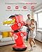 QPAU 360° Rotatable Punching Bag for Kids, Lager 64” Kids Punching Bag with Gloves, Hand Pump & 6 Targets, Bop Bag Inflatable Punching Toy, Karate Gifts for Boys, Girls (Red)