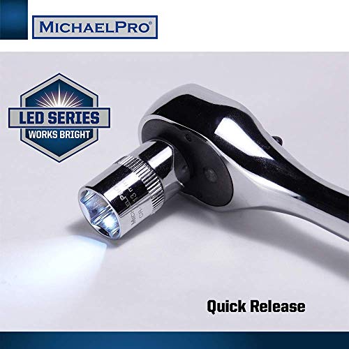 Ratsche Michaelpro MP001037 mit integrierter LED-Lampe und 72 Zähnen