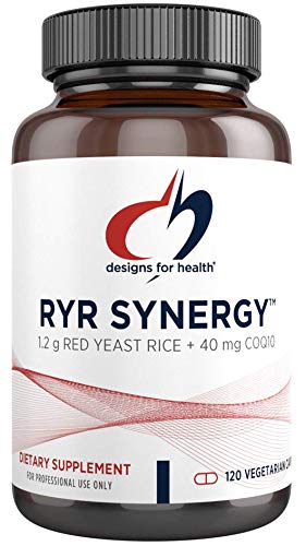 Designs for Health RYR Synergy - Red Yeast Rice Supplement - 1200mg Organic Red Yeast Rice + CoQ10 to Support Cardiovascular Health + Maintenance of Lipid Levels in Normal Range (120 Capsules)