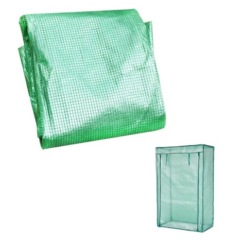 Top Home Solutions® Tomato Greenhouse COVER ONLY Green PE for Portable Greenhouse, Roll-Up Zipped Door – Grow house Cover For Plants And Seedlings - Perfect for Outdoor Garden 100L x 50W x 150H Cm