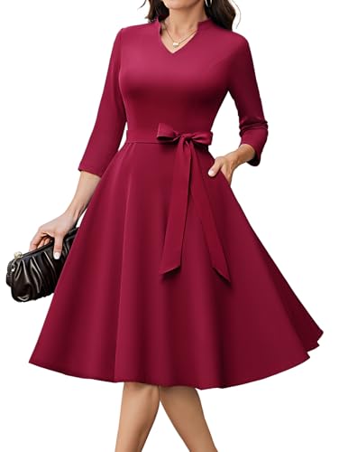 HomRain Long Sleeve Fall Dresses for Women Wedding Guest Fit