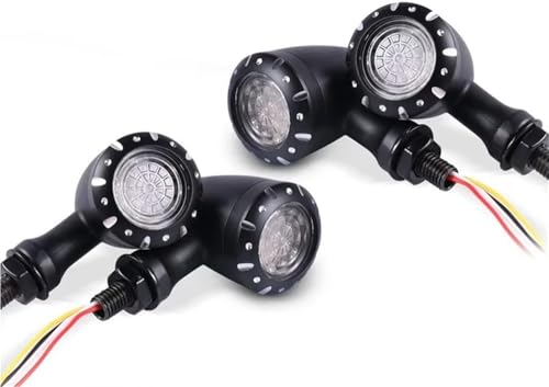 Feu arrière de moto chromé noir 12V avec feu stop et clignotants robustes 10mm