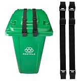 2PCS Bear Proof Trash Can Lock with Double Metal Claw - Heavy Duty Garbage Can Locks for Animals - Adjustable Strap Lid Lock for 32-96 Gallon Outdoor Cans - Secure Against Raccoons & Squirrels