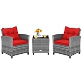 Dove è applicabile? Questo set da 3 pezzi include 1 tavolino e 2 poltrone che si adattano ai vari luoghi all'aperto, come veranda, patio, giardino, bordo piscina, cortile e altri luoghi. Inoltre, inietta un tocco moderno nella tua decorazione esterna.