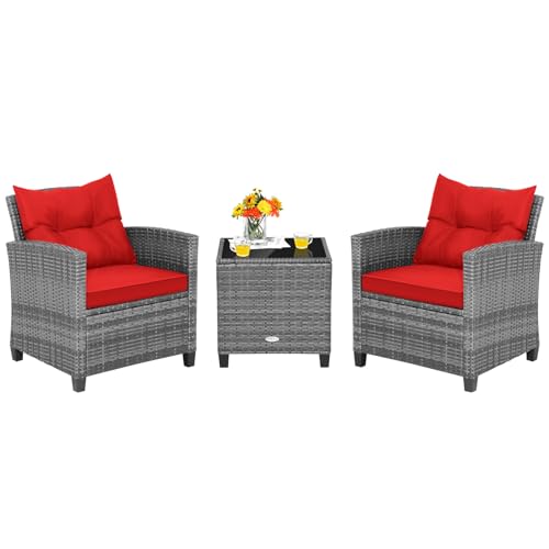 Tangkula 3 Pieces Patio Furniture Set