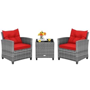 Tangkula 3 Pieces Patio Furniture S...