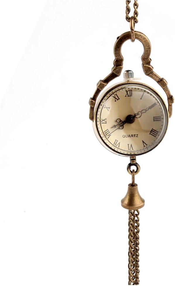 LEDMOMO Vintage Quartz Pocket Watch Hanging Pocket Watch Roman Numerals Men Women Watch Classic Pocket Watch Delicate Pocket Watch Necklace Men Women Bronze