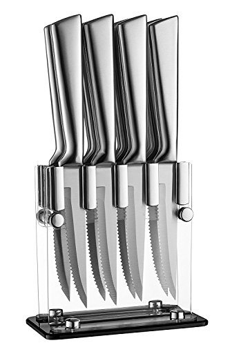 Stainless Steel Steak Knives With Block - High Quality Steak Knife Set Of 8 In Acrylic Stand