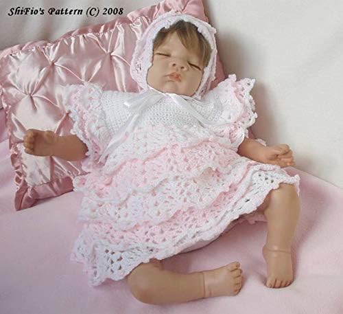 Patron De Crochet Pour Bebe Robe Et Bonnet 5 Tailles Premature A 12 Mois Modele De Robe Fille Amazon Fr Vetements
