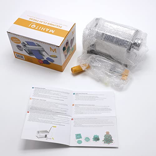 Mahitoi Polymer Clay Press To Flatten, Smooth & Craft Variety Of Beads, Sculptures, Magnets, Jewelry, Ornaments Projects With Seven Thickness Options - Table Clamp Included With Handle Side Outwards #TOP6