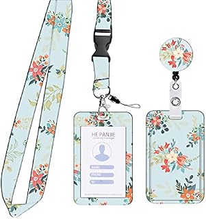 JKDHJK Plastic Card Holder Cute Lanyard Id Holder Retractable Id Card Holders Lanyard Neck Strap Lanyard with Card Holder for Women White Collar Nurse Doctor Teacher Badge Holder(Light Blue)