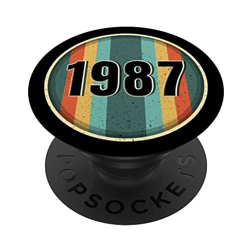 Retro 1987 cumpleaños Pop Socket divertido 1987 cumpleaños 1987 PopSockets PopGrip Intercambiable