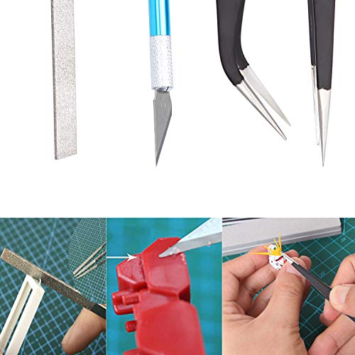 HSEAMALL 9 STÜCKE Modellbau Werkzeug Set,Gundam Modellbausatz Hobby Werkzeug Sets Basic Tools für Gebäude, Autos, Flugzeuge, Modellbau Reparatur und Befestigung