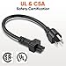 3 Prong AC Power Cord [2-Pack], UL Listed CableCreation 1 feet Short Power Cable for IEC-60320 IEC320 C5 to NEMA 5-15P, 0.3M / Black