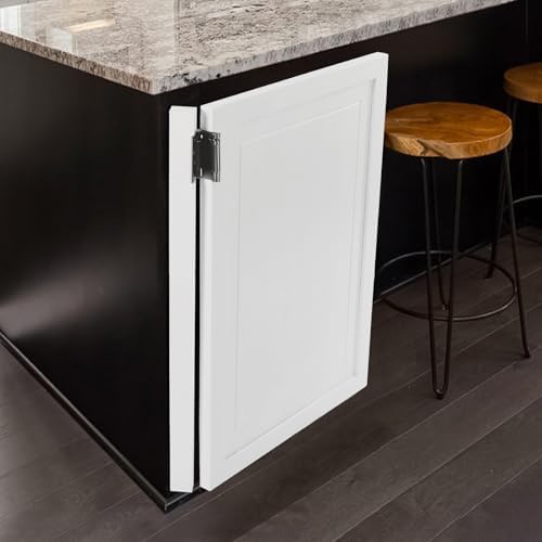 Wooden Cafe Door 27.6"x35.4" - Half-Height Swinging Door with Stainless Steel Hinges for Kitchen, Bar, Cellar, Porch & Barn - Stylish Black Design