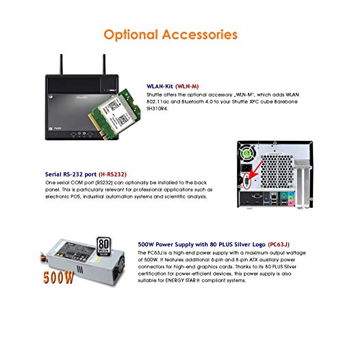 Shuttle XPC Cube SH310R4V2 Barebone PC Supports Intel 8th/9th Gen 95W Coffee Lake CPU 300W PSU No Ram No HDD/SSD No CPU No OS - Thumbnail 5