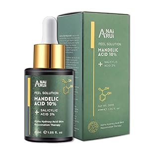 ANAiRUi Salicylsäure 2% Lösung Exfoliant Gesichtsserum und Peeling Mandelsäure 10%, mit Teebaumöl, für reduzieren dunkle…