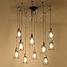 Produktbild Mrdsre Industriependelleuchte E27 Edison Loft antike Leuchter Ajustable DIY Decken Spinne Licht Pendelleuchte mit 8 Lampenköpfen Retro-Deckenleuchte for Wohnzimmer, Esszimmer, Restaurant, Keller