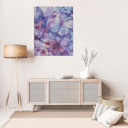 Image of Cross Stitch Kits for Adults - Butterfly Stamped Crossstitching Kits Preprinted 11 Count Cross-Stitch Kit for Beginner, 11CT Prestamped Easy Pattern Needlepoint Kits Crafts for Decor 15.7x11.8 inches