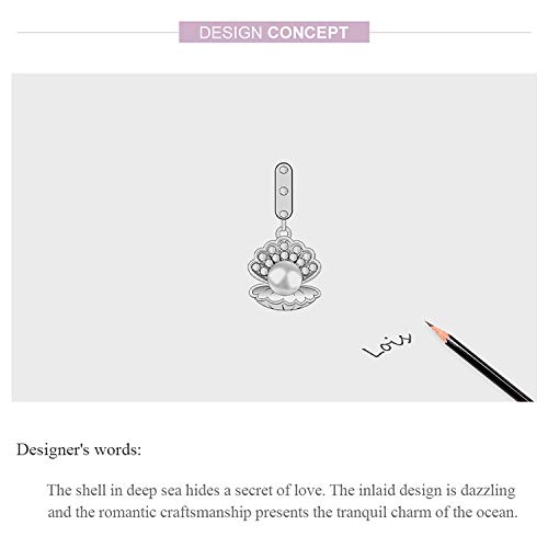 Faefash Starfish & Shell Beads Pendant 925 Silver Charm Tortoise Charm Mermaid Beads Shell Charm Lucky Sea Turtle Dangle For Bracelets (Light Blue Shell & Pearl) #TOP6