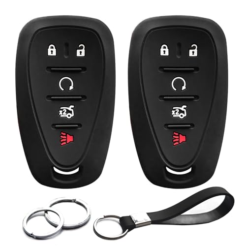 Coque de protection clé Chevrolet Smart 5 boutons en silicone noir premium pour Camaro Cruze