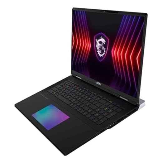 MSI Titan 18 HX A14VIG-080ES Laptop, 45,7 cm (18 Zoll), Intel Core i9 14900HX, 32 GB x 2 RAM, 2 TB SSD, Windows 11 Home, Core Black, spanische QWERTY-Tastatur