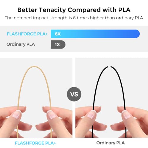 Image of FLASHFORGE 3D Printer Filament, PLA PRO Filament 1.75mm, 1KG Spool (2.2lbs), Dimensional Accuracy + /- 0.02mm for FDM 3D Printers, Better Tenacity & No Knotting (Skin)