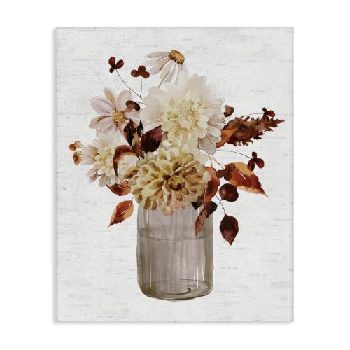 Stupell Industries Autumnal Flower Bouquet, 24 x 30 Inch Canvas Wall Art