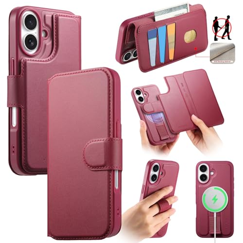 Étui pour iPhone 14 Pro en cuir rouge pour simplifier vos déplacements urbains et voyages