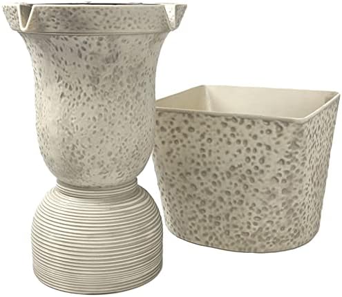 Bernini Veloce 4-in-1 Instant Water Fountain with Planter Turns Any Water Container Into A Decorative Fountain, Flippable Cordless Water Fountains for Soothing Sounds Indoor or Outdoor (White)