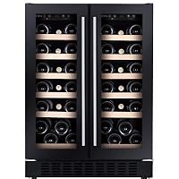 CDA 40 Bottle Capacity Dual Zone Freestanding 60cm Under Counter Wine Cooler - Black