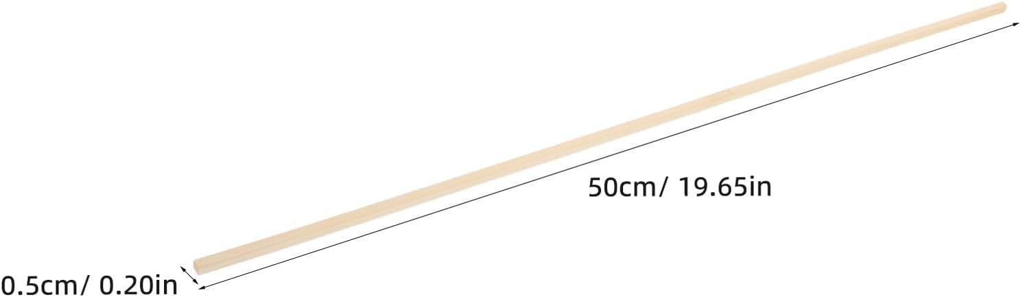 50pcs Square Craft Sticks 5x5x500mm Unpainted DIY Dowel Rods for Model Building and Miniature Landscape Crafts