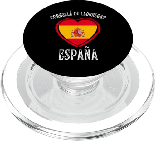 España Flag Heart Cornella De Llobregat City PopSockets PopGrip para MagSafe