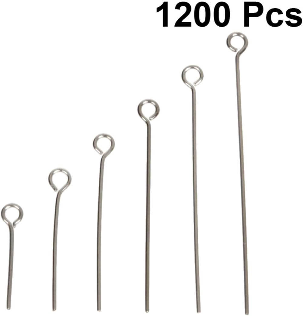 Open Eye Pins Silver Stainless Steel for Jewelry Making 1200pcs