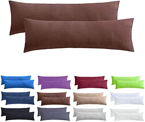 Zestaw 2 poszewek na poduszki NatureMark z dżerseju z certyfikatem öko-Tex, bawełna, jabłkowa zieleń, 40 x 145 cm (Seitenschläfer/Stillkissenbezug)