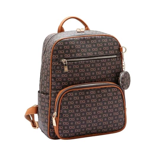 Chenson, Bolsa Mochila Feminina de Costas Laptop Chenson Original Cor:Café
