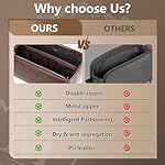 Personalized Toiletry Bag for Men,Initial Mens Toiletry Bags for Traveling,Men Travel Toiletries Bag,PU Leather Shaving Bag for Toiletries Accessories kit,Dark Brown J - Image 5