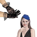 Fascinator Hat Glove Set: è resistente e leggero e i guanti sono realizzati in pizzo. Inoltre, la collana di perle ti farà sembrare più affascinante e attirerà l'attenzione di tutti.