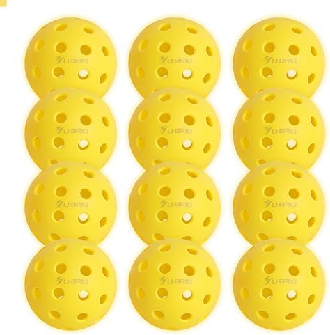 Pro-Grade 40-Hole Outdoor Pickleball Balls 3/4/12 Pack- Pro-Player Tested with Wind-Resistant Design, High-Visibility & 300+ Hit Suitable for Players of All Skill Levels