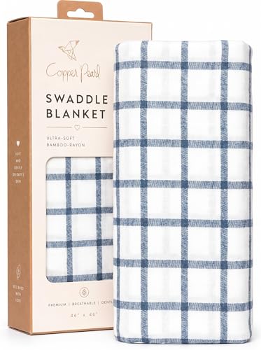 Image of Copper Pearl Swaddle Blankets for Newborns | Soft Stretchy Receiving Blankets for Boys and Girls | Large 46 x 46 Inch Baby Blankets | Lightweight and Breathable Swaddles | Ledger