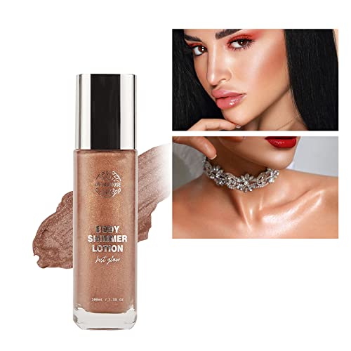 Viola House Body Shimmer Body Luminizer, Waterproof Moisturizing And Glow For Face & Body Liquid Highlighter, Radiance All In One Makeup Shimmer Body Lotion-100Ml/3.38Oz (Bronze) #TOP7