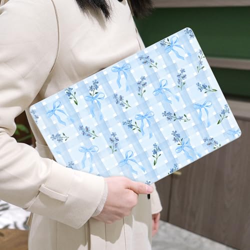 Image of MEEgoodo Case for MacBook Pro 14 inch (M5 /M4 /M3 /M2 /M1) Pro /Max 2026 2025 2024 2023 2021, Case Fit Model A3427 /A3426 /A3434 /A3112 /A3401 /A3185 /A2918 /A2992 /A2779 /A2442,Flower&Bows&Watercolor Plaid
