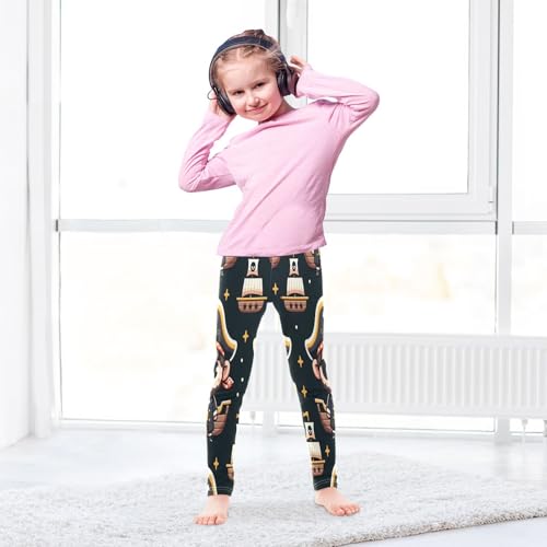 Bolaz Toddler Girls Leggings Printed Yoga Pants Leggings Pirate Skull for Kids4