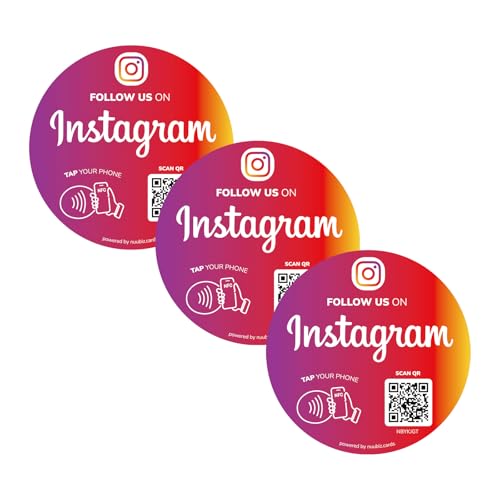NFC Social Media QR Code Stickers Compatible with Instagram (3
