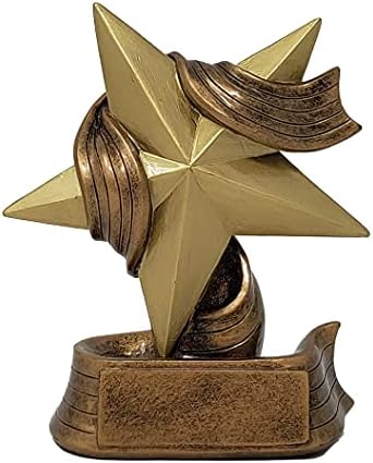 Decade Awards Gold Star Award - 5 Inch Tall | Employee Superstar Recognition Trophy - Engraved Plate on Request