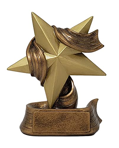 Decade Awards Gold Star Award - 5 Inch Tall | Employee Superstar Recognition Trophy - Engraved Plate On Request #TOP6