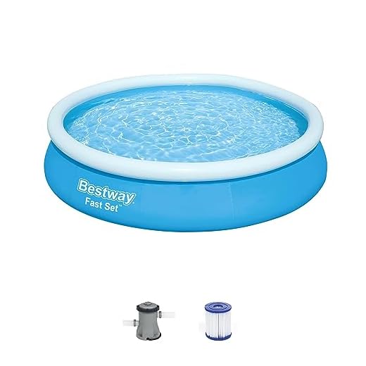 Bestway 57275E Fast Set Up 12ft x 30in Inflatable Above Ground Swimming Pool w/330 GPH Filter Pump